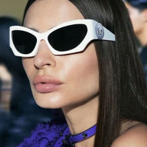 Versace VE4450 541787 Sunglasses Pink Cat Eye Frame, Grey Lenses - Picture 2 of 9